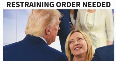 Copertina di Meloni evita Trump: “Non rispondo più”. Ritorsione sul riarmo