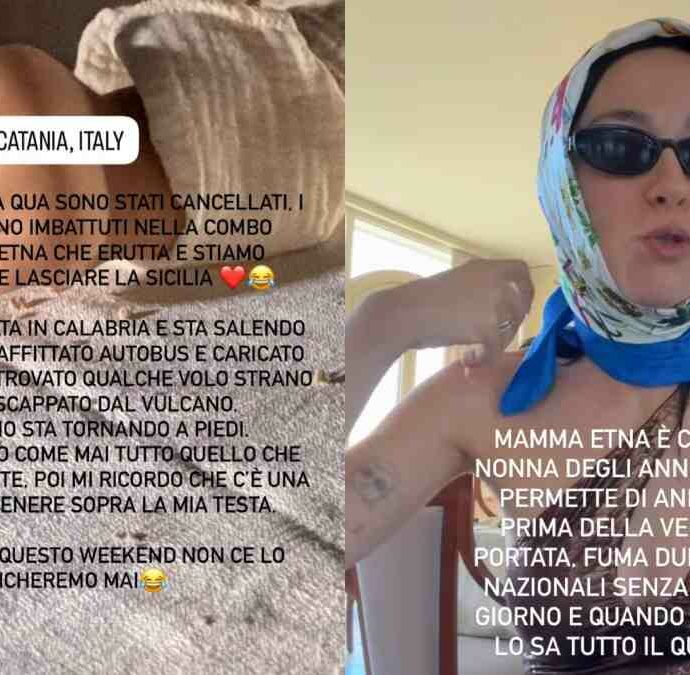 “Io e gli invitati siamo bloccati in Sicilia dopo il matrimonio. C’è chi è volato in Calabria e sta salendo in macchina, chi ha affittato un autobus… Io credo che mi fermerò qui”: Aurora Ramazzotti e la disavventura dopo le nozze