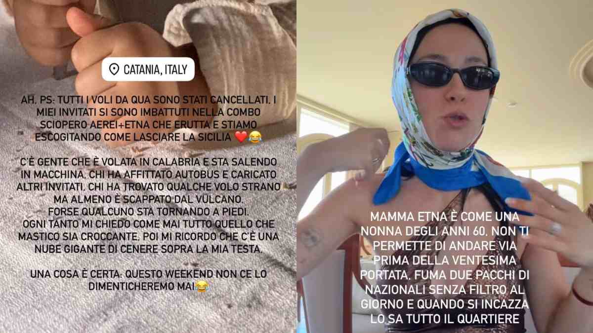 “Io e gli invitati siamo bloccati in Sicilia dopo il matrimonio. C’è chi è volato in Calabria e sta salendo in macchina, chi ha affittato un autobus… Io credo che mi fermerò qui”: Aurora Ramazzotti e la disavventura dopo le nozze