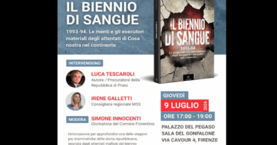 Copertina di Il biennio di sangue, Luca Tescaroli e Irene Galletti presentano a Firenze il libro sulle stragi del 1993-1994 – La diretta