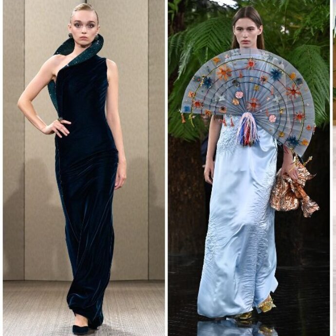 Corsa all’abito da sogno che non conosce crisi: a Parigi la Haute Couture conquista i milionari con i finti Post-it di Chanel, il budoir di Armani e le giacche di silicone di Schiaparelli