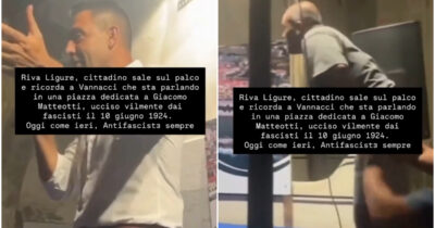 Copertina di Vannacci contestato a Riva Ligure, uomo sale sul palco e lo interrompe: “Si ricorda Matteotti? Questa piazza è dedicata a lui”