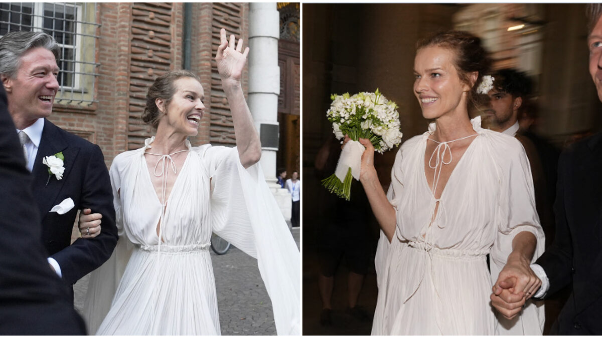 Eva Herzigova e Gregorio Marsiaj sposi a Torino: il sì dopo 25 anni d’amore, tra chiesa, Palazzo Carignano e cena stellata al Del Cambio. Assente illustre Naomi Campbell