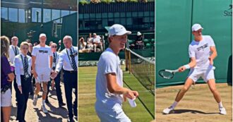 Sinner è arrivato a Wimbledon: le immagini tra la folla, poi gli ultimi scambi prima della finale