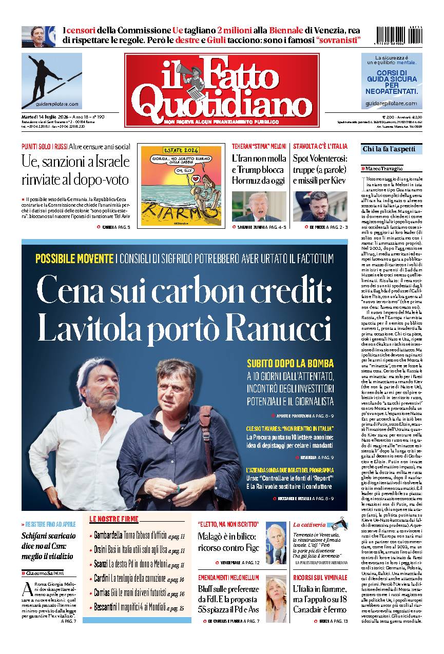 Copia del giorno de Il Fatto Quotidiano