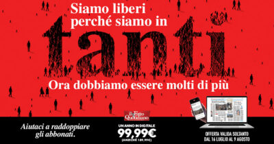 Copertina di Siamo liberi perché siamo in tanti: ora dobbiamo essere molti di più. Abbonati al Fatto Quotidiano ad un prezzo speciale per un anno