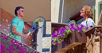 Tsitsipas e Ruud sorprendono i passanti: palleggio da un balcone all'altro nel centro di Gstaad