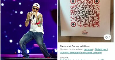 Copertina di Cartelli stradali a 500 euro a fascette e braccialetti usati per 100 euro: su Vinted si vendono i “cimeli” del concerto-record di Ultimo, ma indaga la Procura