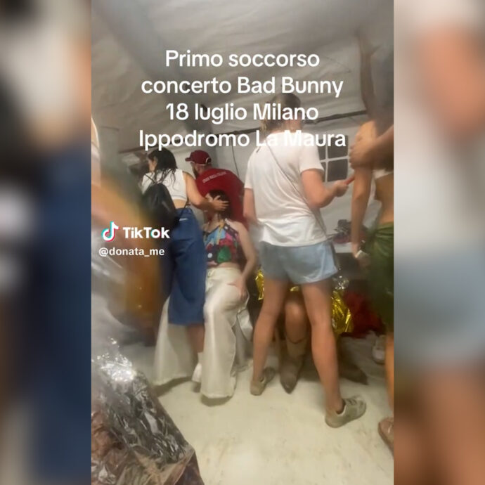 Feriti al concerto di Bad Bunny dopo la violenta grandinata: la tenda del Primo Soccorso si riempie di fan – Video