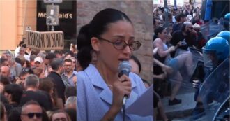 Bologna, in migliaia al presidio per Fakir voluto dal sindaco Pd. Salvini: “La sinistra alimenta l’odio”. Poi scontri con la polizia e cariche contro una parte del corteo