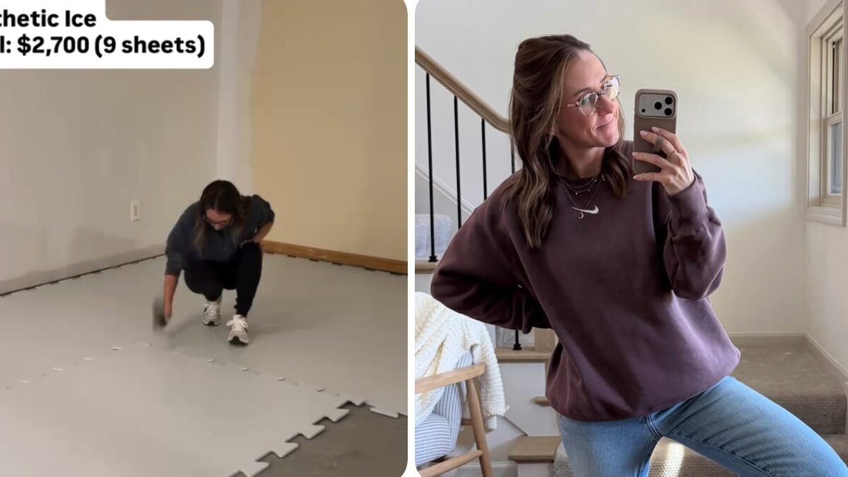 “Ho trasformato il seminterrato di casa in una pista da hockey per i miei figli. Ho fatto tutto da sola, ‘improvvisando’ passo dopo passo. Ho speso 15 mila euro”: la storia di Amanda Vernaci