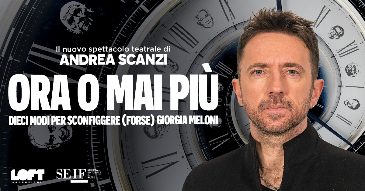 Andrea Scanzi a teatro con il suo nuovo spettacolo “Ora o mai più”
