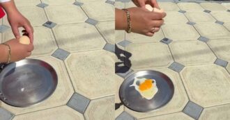 Copertina di Il termometro sfiora i 49 gradi: le immagini delle uova cotte al sole fanno il giro del web