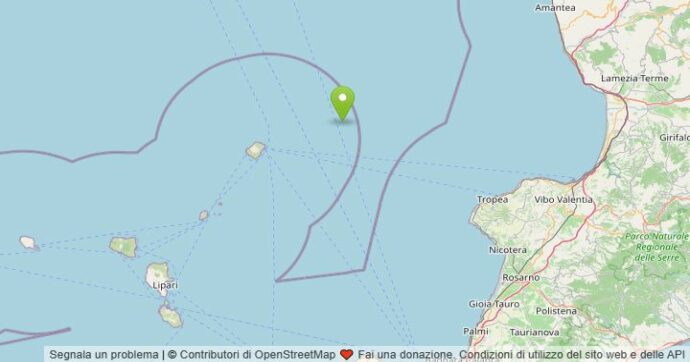 Scossa di magnitudo 4.5 nella notte a largo di Stromboli