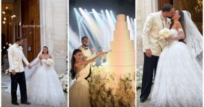 Copertina di Gianluigi Donnarumma e Alessia Elefante sposi in Puglia, i dettagli delle nozze da sogno: look firmati Dolce & Gabbana, lo show di Sfera Ebbasta e Haaland e tutti gli ospiti vip