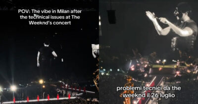 Copertina di The Weeknd a San Siro interrompe il concerto tre volte per problemi tecnici. Milano “sfortunata” dopo l’intossicazione alimentare di Rosalìa e la grandinata su Bad Bunny