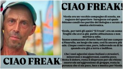 Copertina di Freak, massacrato di botte a Pinarella di Cervia. Il ricordo dello scrittore Enrico Brizzi: “Era un uomo fragile, non meritava odio”