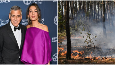 Copertina di “Non sappiamo se la nostra del cuore villa ce la farà”: George Clooney e Amal scappano dalla Provenza in fiamme e lanciano un appello