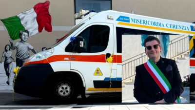 Copertina di “Un’ambulanza in dono al paese”: la scelta del sindaco di Cerenzia per il suo compleanno