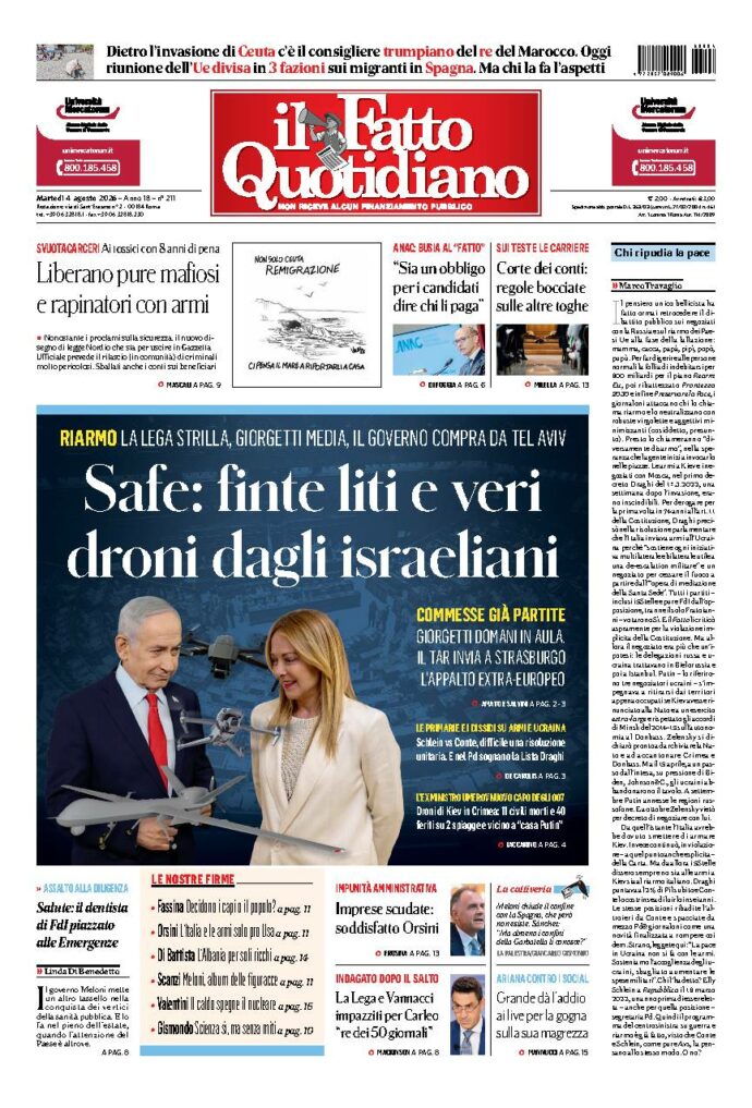 Copertina de Il Fatto Quotidiano di martedì 4 Agosto 2026