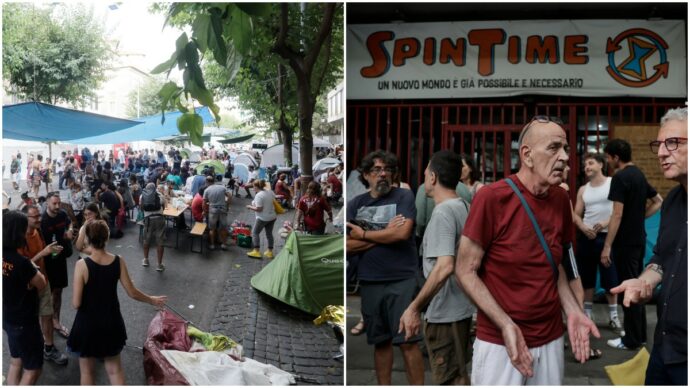 Sgombero Spin Time, 200 persone accampate in strada da giorni: “Qui abbiamo riacquistato dignità, ora non sappiamo cosa succederà alle nostre vite”