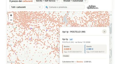 Copertina di Carburanti, la mappa interattiva aggiornata dei distributori italiani per trovare il pieno più conveniente