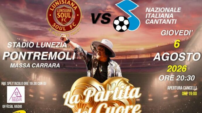 Pontremoli, Zucchero guida la Lunisiana Soul per la Partita del Cuore: tra gli ospiti anche Alborosie e Vergassola
