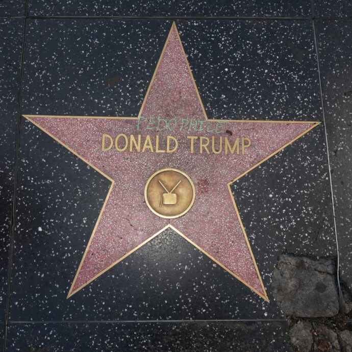 La stella di Donald Trump sulla celebre Hollywood Walk of Fame distrutta e vandalizzata per le proteste