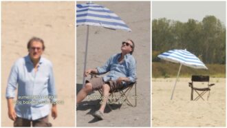 Copertina di Bonelli pianta l’ombrellone nel letto del Po: “Bella spiaggia, vero? Invece è il fiume. Un disastro”