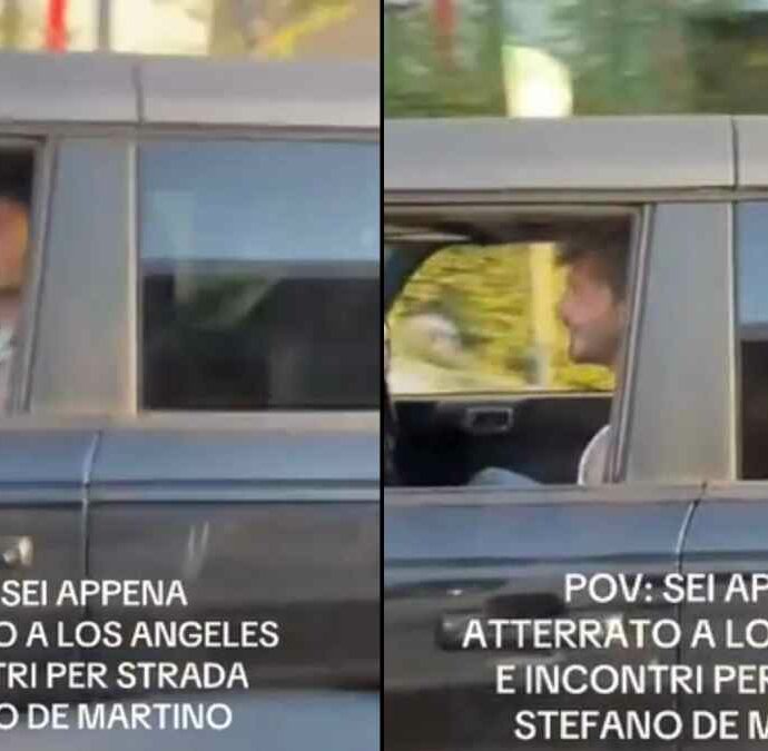 “Sei appena atterrato a Los Angeles e incontri per strada Stefano De Martino”: il video dei turisti italiani è virale
