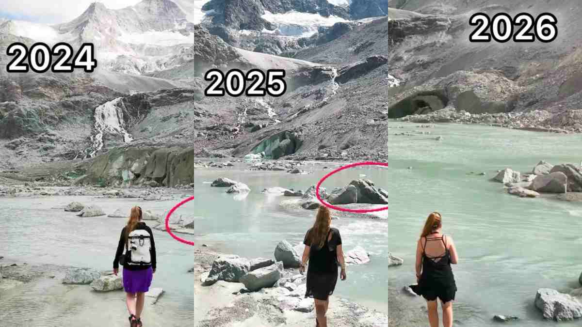 “A ogni visita aumenta lo sgomento. Non si tratta di secoli o decenni, sta accadendo adesso”: torna ogni anno sullo stesso ghiacciaio e filma il cambiamento. Il confronto è sconvolgente