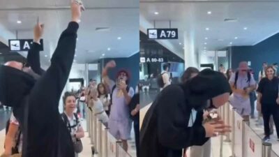 Copertina di Giuliano Sangiorgi riconosciuto all’aeroporto di Roma, i fan gli dedicano “Meraviglioso”: il video è virale