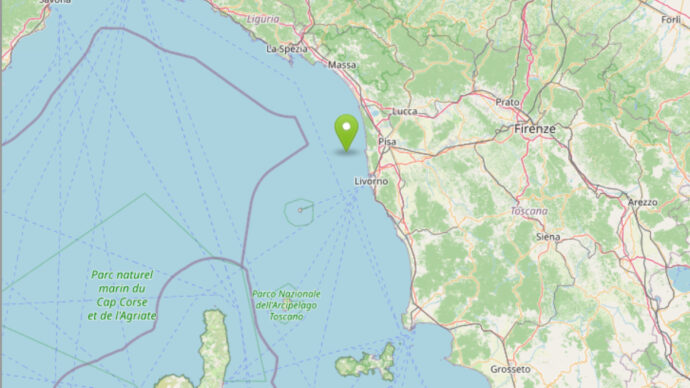 Terremoto di magnitudo 3.7 in Toscana, epicentro a Marina di Pisa
