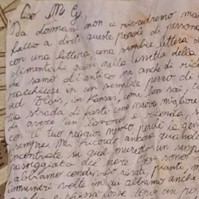 “Da domani non ci rivedremo mai più, non ce la faccio a dirti queste parole di persona. Addio amica mia”: lettera di 29 anni trovata all’Isola d’Elba