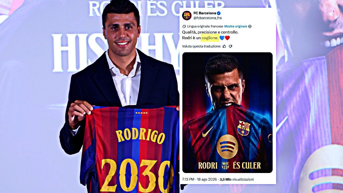 rodri 232 un cogne il traduttore di musk su x confonde il termine culer e insulta il nuovo calciatore del barcellona da Ilfattoquotidiano.it rodri 232 un cogne il traduttore di musk su x confonde il termine culer e insulta il nuovo calciatore del barcellona