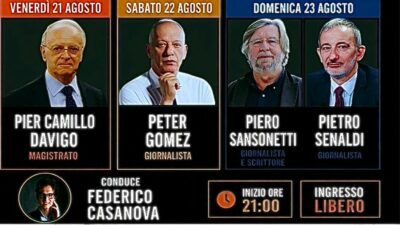 Copertina di A Crotone torna “L’imboscata al mare”: ospiti Davigo, Peter Gomez, Senaldi e Sansonetti. Il programma