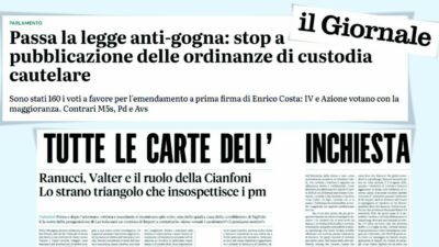 Copertina di Bomba a Ranucci, i garantisti a targhe alterne ora rinnegano il bavaglio