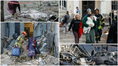 Copertina di Raid russo su Kiev, almeno 15 morti. Il sindaco: “Colpito un ospedale pediatrico”. Il Cremlino: “Nessun ottimismo su soluzione pacifica”. Drone si schianta in Romania