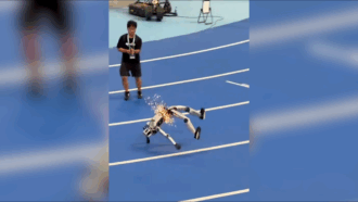Robot perde il controllo durante la corsa, si schianta ed esplode: il test in Cina finisce male