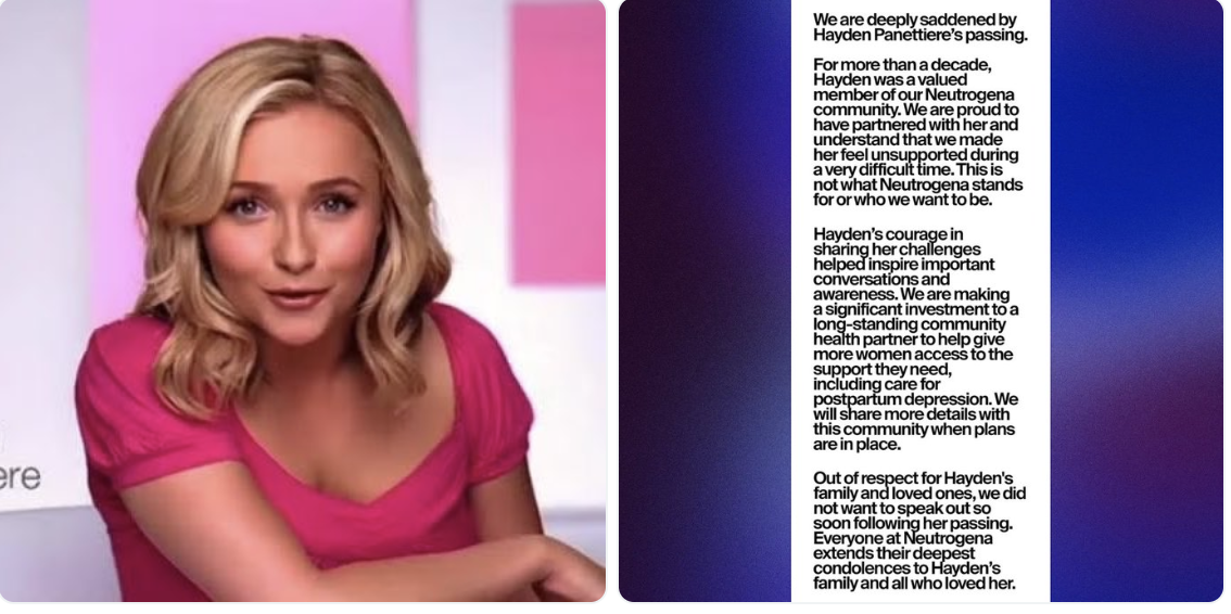 sbagliammo a non sostenerla durante la depressione post partum neutrogena chiede scusa dopo la morte di hayden panettiere da Ilfattoquotidiano.it sbagliammo a non sostenerla durante la depressione post partum neutrogena chiede scusa dopo la morte di hayden panettiere
