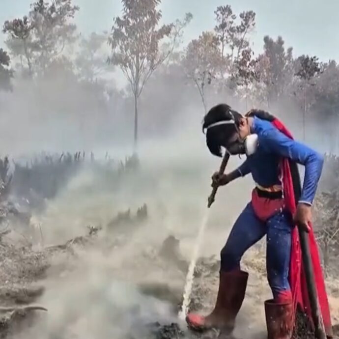 A 17 anni si traveste da Superman e aiuta a spegnere gli incendi: la storia dell’‘Eroe della foresta’ – Video