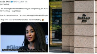 Copertina di Fu licenziata dal Washington Post per i post su Charlie Kirk, l’editorialista Karen Attiah dovrà essere reintegrata