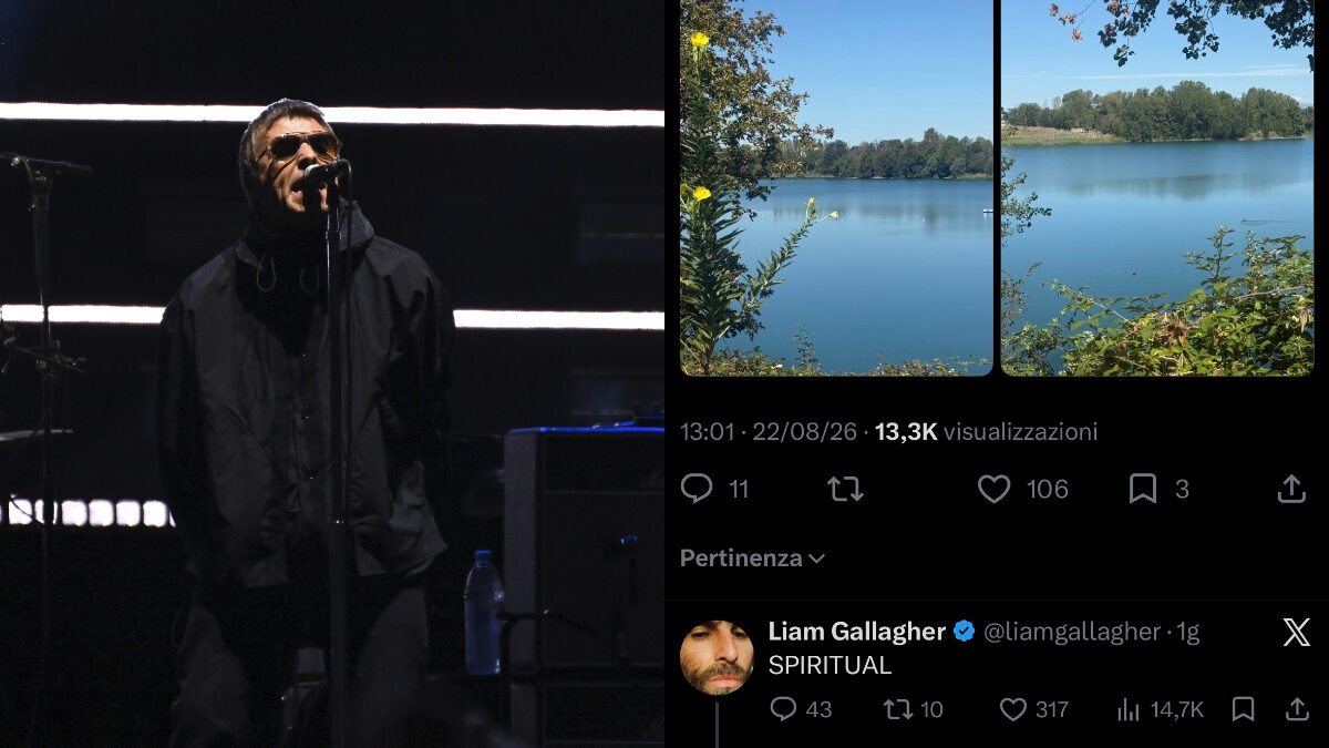 Liam Gallagher scopre il laghetto di Segrate e commenta “Spiritual”: il post su X è virale