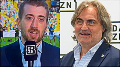 Copertina di Gaffe a Dazn, Pardo difende Vescini: “A me è successo centinaia di volte, prendersela con lui è surreale”. Cosa è successo davvero