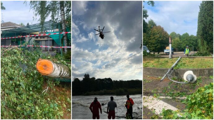 Temporali al Centro-Nord: alberi caduti, tetti danneggiati e allagamenti. Voli cancellati a Malpensa. Ciclista travolto dalla piena nel Biellese