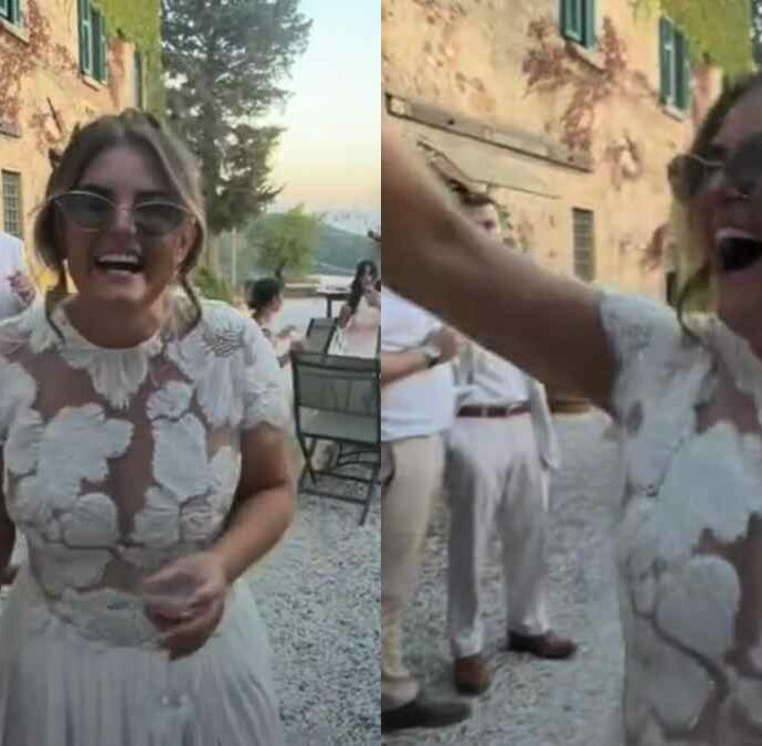 “Ho pianto, ho provato tristezza e sollievo”: lui la lascia a una settimana dalle nozze, lei festeggia lo stesso in Toscana con tutti gli invitati e il video diventa virale