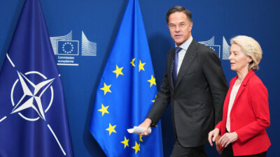 Copertina di Von der Leyen: “Più pressione sulla Russia da Ue e Nato”. Rutte: “Mosca sconsiderata”. Lite Tajani-Salvini su “possibili interferenze elettorali”