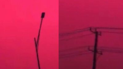 Copertina di Il cielo diventa tutto rosso all’improvviso, poi si scatena una violenta tempesta: l’incredibile scena ripresa in Cina e la spiegazione della Nasa