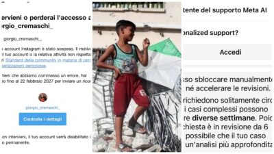 Copertina di I miei account sospesi dopo un post sugli aquiloni a Gaza: questa non è una questione personale