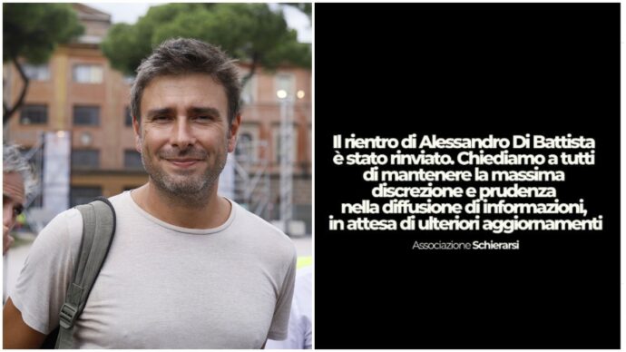 Copertina di Il rientro in Italia di Alessandro Di Battista è stato rinviato. La nota dell’associazione Schierarsi